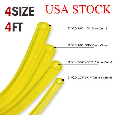 4 Sizes Gas Fuel Line Hose Yellow 16Ft Fuel Tube For 2 Cycle Small Engine USA • $6.95