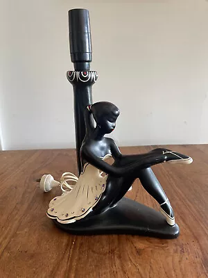 Original Mid-Century Australian Barsony Black Lady Lamp Ballerina Figure FL36 • $306