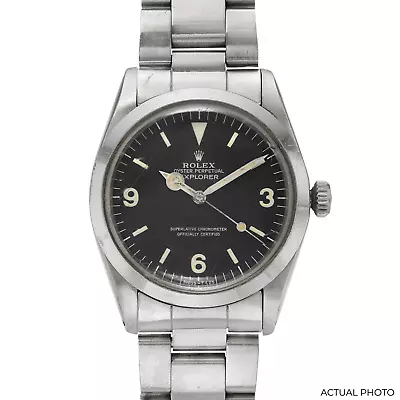 Vintage Rolex Explorer 1016 Black Dial 36mm Stainless Steel Watch • $13995