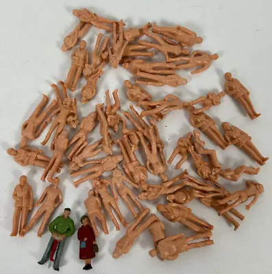 50pcs/set 60mm Miniature Human Figures Unpainted People Model 1:30 O Scale • £8.99