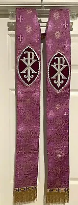 Advent Purple & Gold Metallic Fabric Stole For Priest Pastor Minister Vestment. • $79