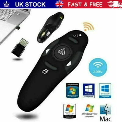 Power Point Presentation Remote Wireless USB PPT Presenter Laser Pointer Clicker • £7.89