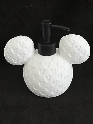 Mickey Mouse Ears - White Ceramic Soap Lotion Pump Dispenser - New • $19.99