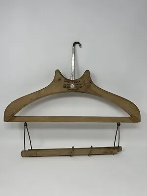 Antique Wood Trunk Clothes Hanger Chas. T. Wilt. Chicago Pat. No 1015606 1912 • $29.99