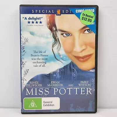 Miss Potter DVD Movie 2006 Renée Zellweger Lloyd Owen Romance Drama R4 Ex-Rental • $3.05