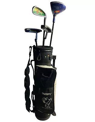 Snoopy Peanuts Kids Golf Set 4 Clubs & Bag Unisex Driver Iron Putters RH *RARE* • $53.04