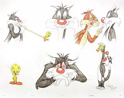 6 ORIGINAL DRAWINGS OF - Sylvester The Cat & Tweety Bird - Signed By Virgil Ross • $375