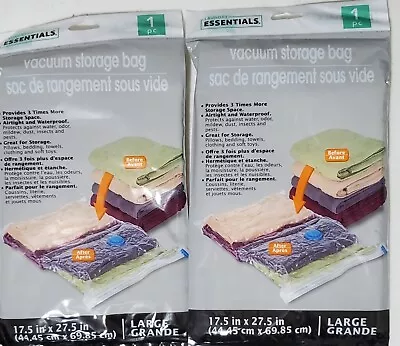 SET OF 2 Essentials Vacuum Storage Bags - Large 17.5 X 27.5 In Sealed Bag • $6.75