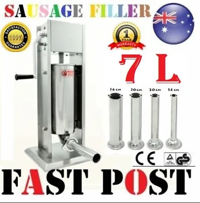 $207 • Buy 7L Sausage Filler Stuffer Stainless Steel Two Speed Adjustment Salami Maker