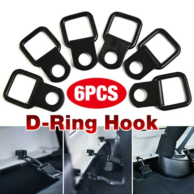 $8.58 • Buy 6PCS Heavy Duty Black D-Ring Hook Lashing Loop Tie Down Anchor Point Fixing Eye