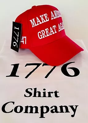 Trump OFFICIAL 45-47 Hat..2024..MAGA..Red....1776 Shirt Company W/ Store Bag • $27.95