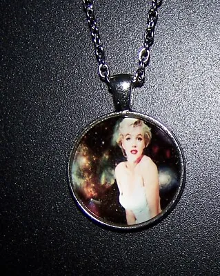  MARILYN MONROE Charm Pendant Sterling Silver 925 Plated 20  Necklace Gold Gift • $19.89