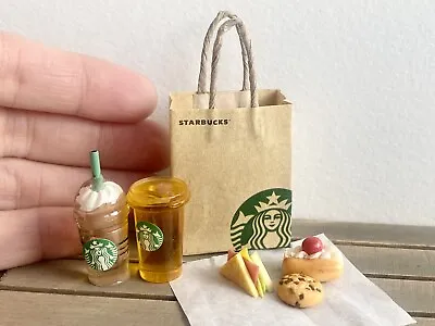 $9.99 • Buy Miniature Coffee Tea To Go Cup Mug Bag Clay Sandwich Cookies Starbucks 6 Pcs Set