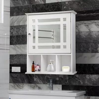 Bathroom Storage Kitchen Medicine Cabinet With Wall-Mounted With Shelves • $37.99