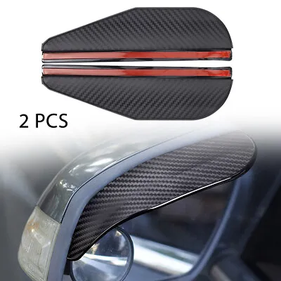 2PCS Carbon Fiber Black Mirror Rain Visor Guard For Car Auto Accessories • $3.40