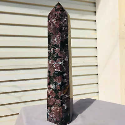 5.13lbNatural Fireworks Garnet Obelisk Quartz Crystal Wand Point Healing • $0.99