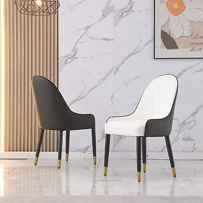 Modern PU-Leather Chair With Solid Wood Metal Legs For Living Dining Room • $320.02