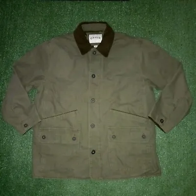 Orvis Canvas Barn Jacket Chore Coat Field Quilted Green 2XL (Mens XXL) • $59.99