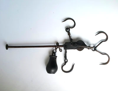 £39 • Buy Antique Cast Iron Butcher's Steelyard Balance Meat Scales  W & T Avery No 40