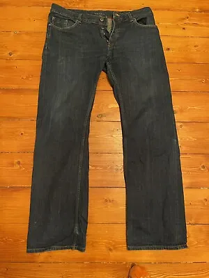 £110 • Buy PRADA CLASSIC FIT Men's W36 L32 Rigid Straight Fit Dark Blue Jeans