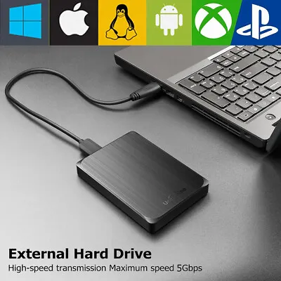 UnionSine External USB 3.0 Hard Drive Laptop Storage HDD 500GB Mac Xbox PC PS4 • £20.99