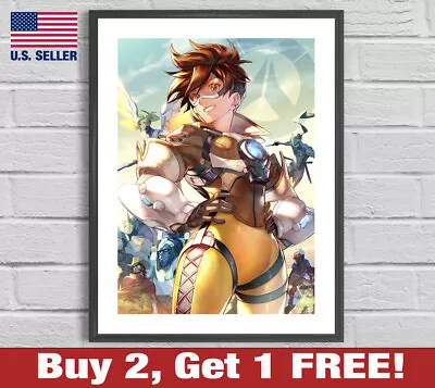 $22.95 • Buy Overwatch Tracer Mercy Group Anime 18  X 24  Poster Print Game Room Wall Art
