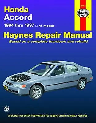 1994-1997  Honda Accord Haynes Repair Service Manual Book Guide 3238 • $29.95