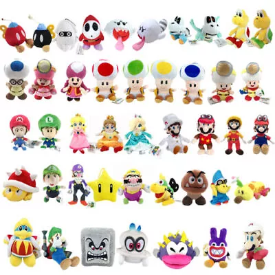 Super Mario Bros Plush Toys Soft Stuffed Doll Animals Kids Birthday Xmas Gifts • £11.27