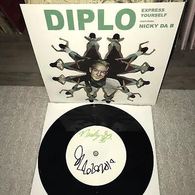 SIGNED X2 Diplo & Nicky Da B Vinyl Express Yourself A-Trak Major Lazer RJD2 El-P • $84.99