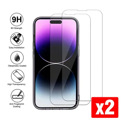 $1.99 • Buy 2X Screen Protector Tempered Glass HD For Apple IPhone 14 13 12 11 Pro Max Plus
