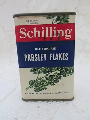 Vintage Schilling Parsley Flakes Spice Tin • $9.99