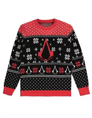 $67.69 • Buy Assassins Creed Knitted Christmas Jumper Symbol Logo New Official Boys Unisex