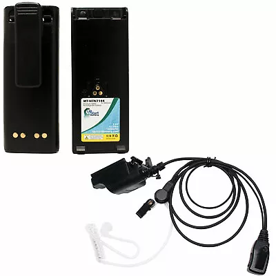 2 Pack Battery & Earpiece W/ PTT Mic For Motorola HT1000 MTX8000 MTX-LS • $51.99