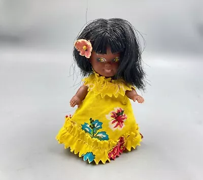 Vintage 4” Retro Hawaiian African American Ethnic Doll • $9