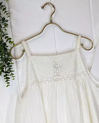 CottageCore🪷Vtg Christian Dior M NightGown Peignoir Romantic Cotton Maxi Lace • $39.99