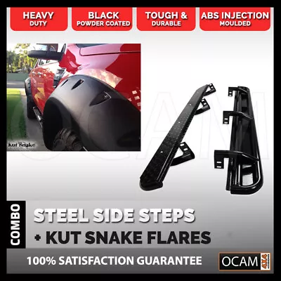 OCAM Steel Side Steps & Kut Snake Flares For Ford Ranger PX PXMKII 2011-2018 - M • $999