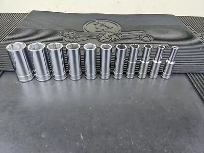 #bc728 NEW Silver Eagle 3/8  Drive Deep SAE 6 Point Socket Set By Matco • $59.95