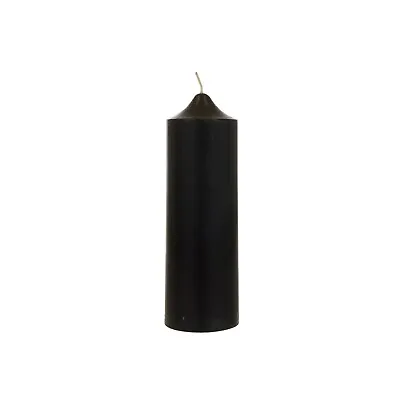 Mega Candles - Unscented 2 X 6  RND Dome Top Premium Pillar Candle Black 6PCS • $24.99