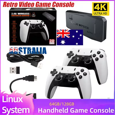 4K Wireless HDMI TV Game Stick Console 20000+ Built-in Games +2 Wireless Gamepad • $27.79