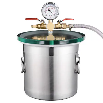 $81.89 • Buy 2 Gallon Stainless Steel Vacuum Chamber Kit Degassing Urethanes Silicone Epoxies