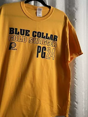 Adidas Indiana Pacers Paul George  “Blue Collar Gold Swagger  T Shirt Large L • $9.99