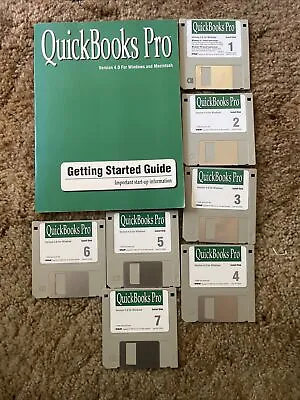 Intuit Quicken QuickBooks Pro Macintosh V 4.0 Apple Mac Windows Floppy Disks • £12.29