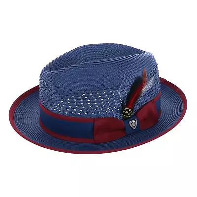 New Richman Brothers Men's Polybraid Fedora Hat With Grossgrain Ribbon And • $35.49