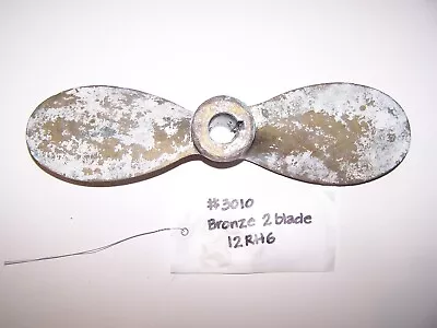 Used 12  2-Blade Bronze Sailboat Propeller 12RH6 (Lot #3010) Nautical Decor • $100