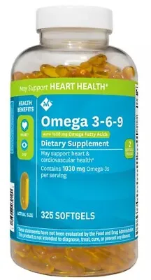 Omega 3-6-9 Members Mark Dietary Supplement - 325 Softgels • $22.50