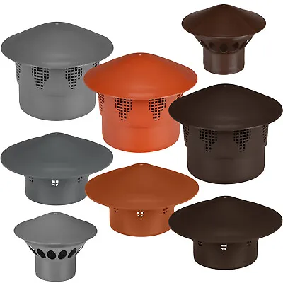 Vent Cowl 50mm 75mm 110mm 160mm Waste Pipe Soil Vent Terminal Mushroom Vent Cap • £6.99