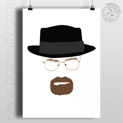 £8 • Buy HEISENBERG  Posteritty Walter White Hair Minimalist Poster Minimal Breaking Bad