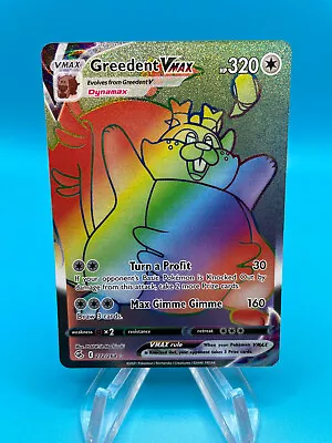 Pokemon Greedent Vmax 272/264 Rainbow Secret Rare Fusion Strike - NM • $5.99