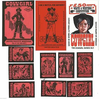 Soviet Latvia Matchbox Labels Export Market Cowgirl Western MF BALTIJA • $10.99