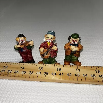 Set Of 3 Musician Clowns Miniature Figurines • $9.99